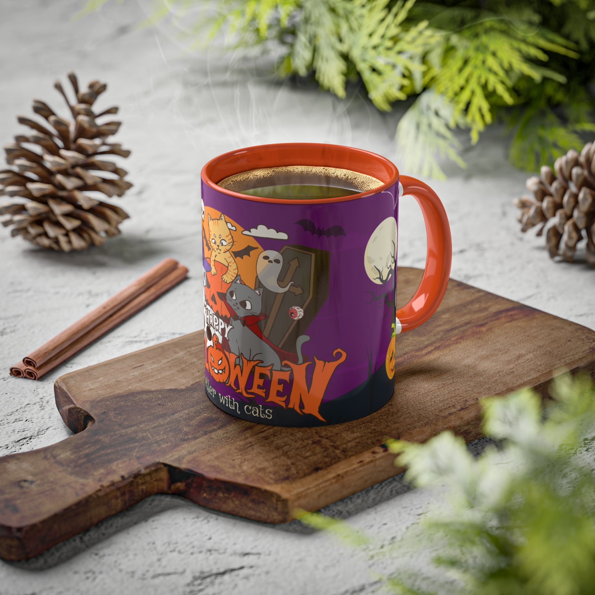 Happy Halloween is Better with Cats | Colorful Mugs